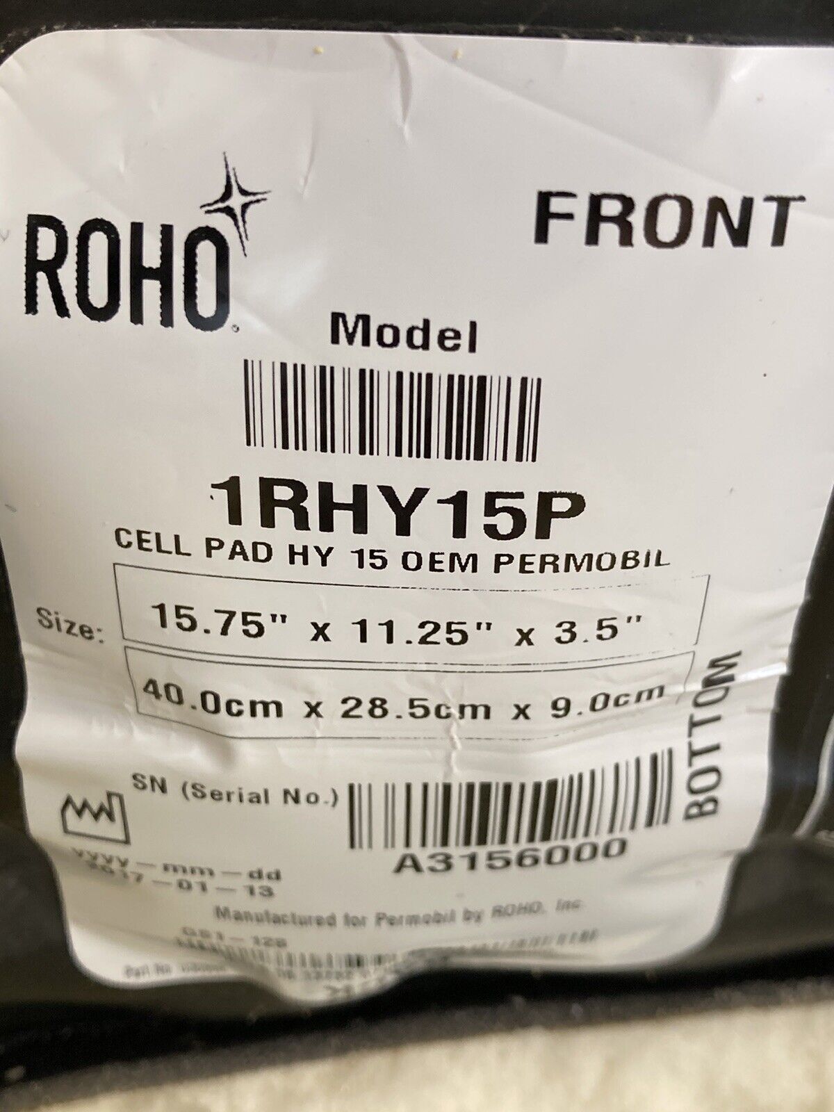 Roho ERGO Hybrid Foam/ Air Cushion w/ Cover & Pump 19" X 21" 1RHY15P #J568