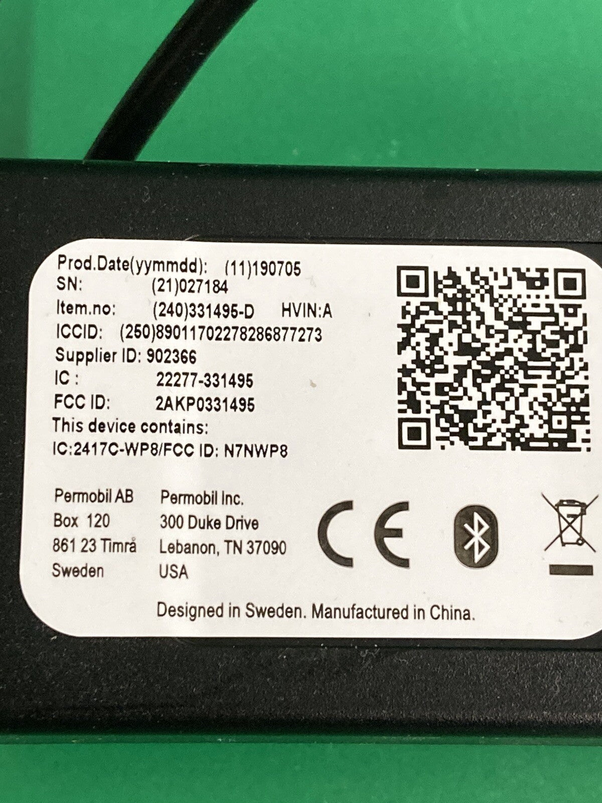 Permobil M3 F3 Corpus 331495 Bluetooth Radio Module 336046-D Wheelchair #K633