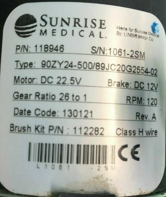 Left & Right Motors for Quickie QM-715 Power Wheelchair 118945 / 118946 #G985