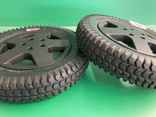 14"x3" 3.00-8 Flat Free Drive Wheels for the Invacare TDX SP II Powerchair #J700