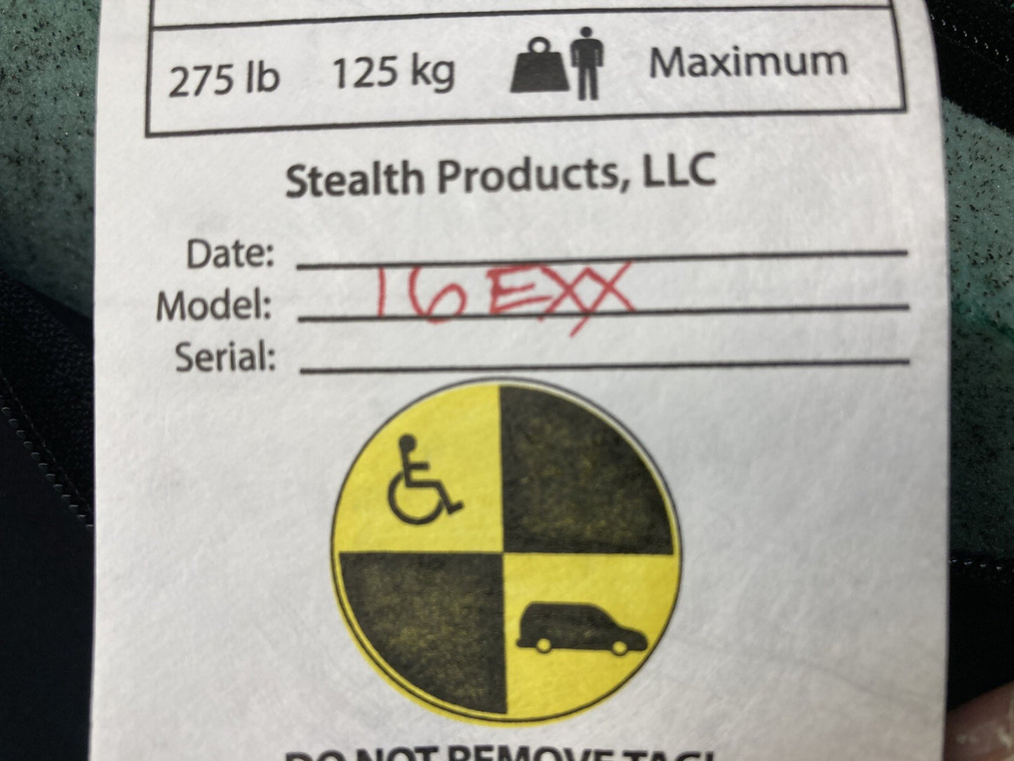 NEW Stealth ADI Cool Core Seat Back Cushion & Seat Back Pan Shell 16"x 24" #K771