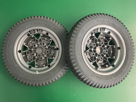 14"x3" (3.00-8) Flat Free Drive Wheel Assembly for Quantum Q6 Edge & Rival #i096