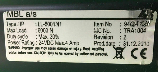 Invacare Recline Actuator Type LL-5001/41 for TDX SP Powerchair #B568