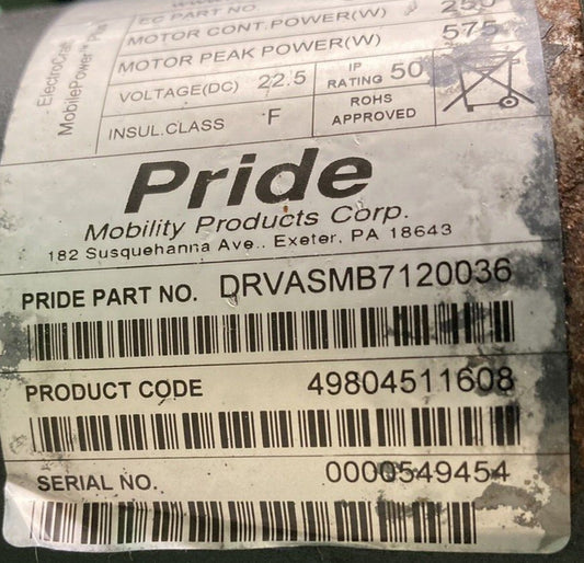 Motors for the Pride Jazzy 600ES -DRVASMB7120036 - DRVASMB7120037 #J957