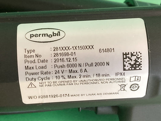 Permobil Power Footrest Actuator for Wheelchair 281698-01 281XXX-1X150XXX #K149