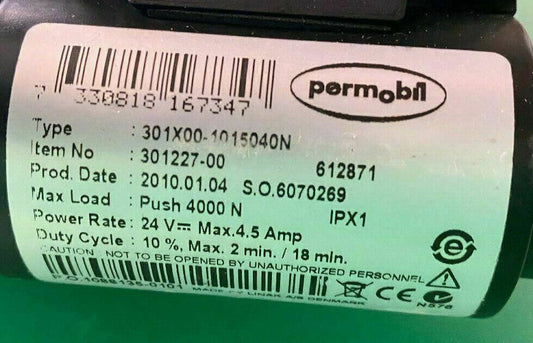 Permobil Tilt Actuator 301227-00 for Power Wheelchair 301X00-1015040N #E721