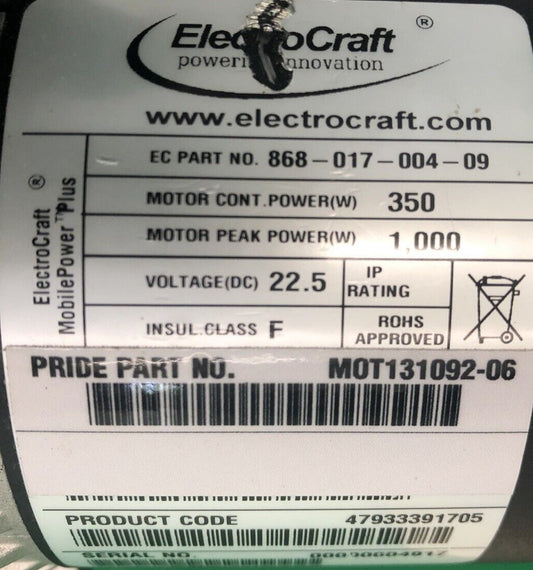 Right Motor for Pride Quantum Q6 Edge Power Wheelchair MOT131092-06 #H777