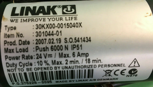 Linak Tilt Actuator for Power Wheelchair Type 30KX00-0015040X #A372