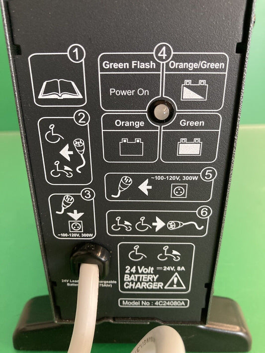 24 Volt 8 Amp BATTERY CHARGER FOR POWER WHEELCHAIRS -MINT* ELE2000091 #J572