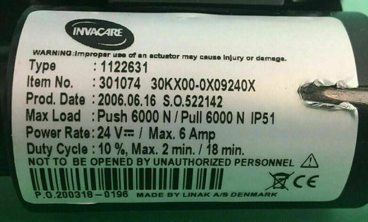 Invacare Tilt Actuator 1122631 Linak Type LSD-30-090 for Power Wheelchair #D261