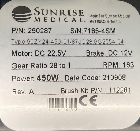 Motors for Quickie Q300M Power Wheelchair 250287 250286 ~0 MILES* MINT* #K501