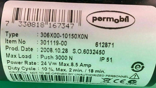 Permobil Tilt Actuator 301119-00 for Power Wheelchair 306X00-10150X0N #E604
