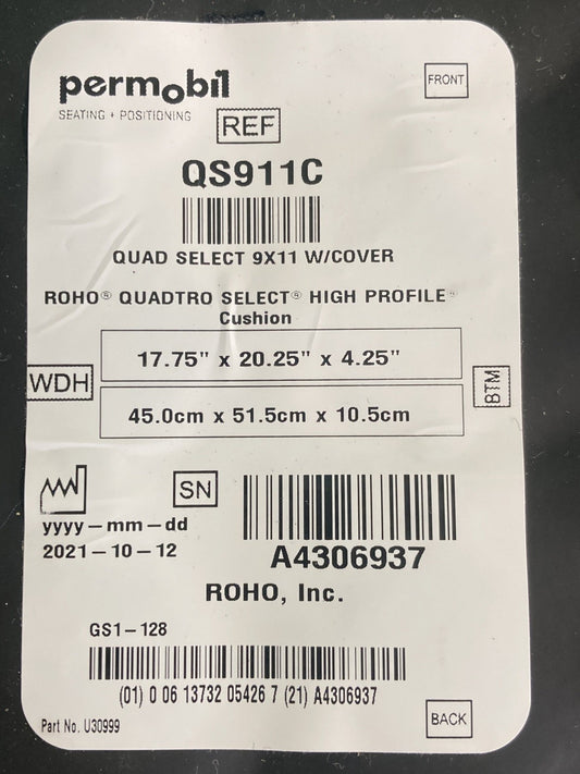 2021 Roho Air Cushion w/ Pump & Cover 17.75" X 20.25"X 4.25" QS911C #K806
