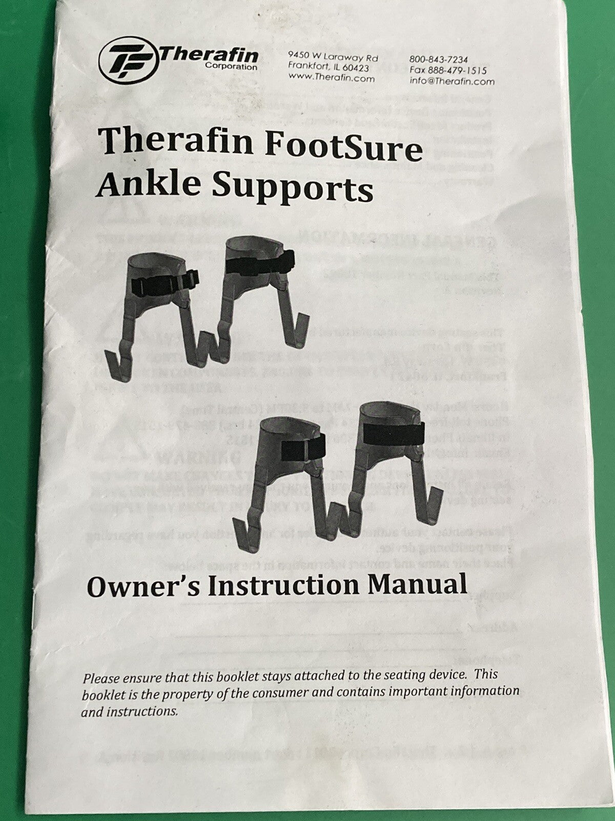 THERAFIN FOOTSURE FABRIC Ankle Supports Straps SIZE: LARGE #K028