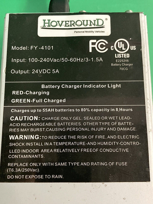 HOVEROUND 24 Volt 5 Amp On-Board Battery Charger FY-4101 Power Wheelchair #K248
