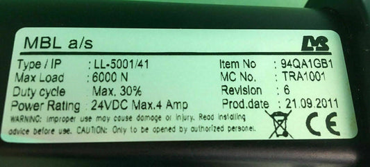 Invacare TILT Actuator - LL-5001/41 / 94QA1GB1 for TDX SP Powerchair #B593