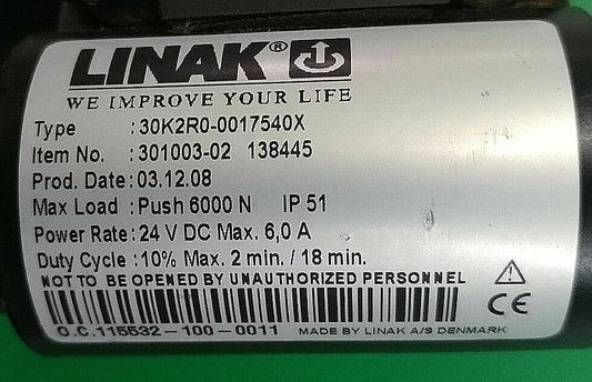 Linak Tilt Actuator for Quickie Power Wheelchair 30K2RO-0017540X #9557