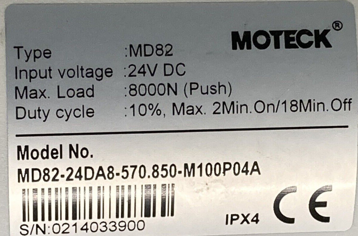 Patient Bed, Lift & Hoist Actuator MD82 (P/N: MD82-24DA8-570.850-M100P04A) #i920