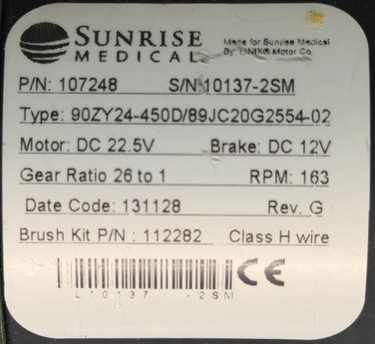 Left & Right Motors for Quickie QM710 Power Wheelchair 107247 / 107248 #K988