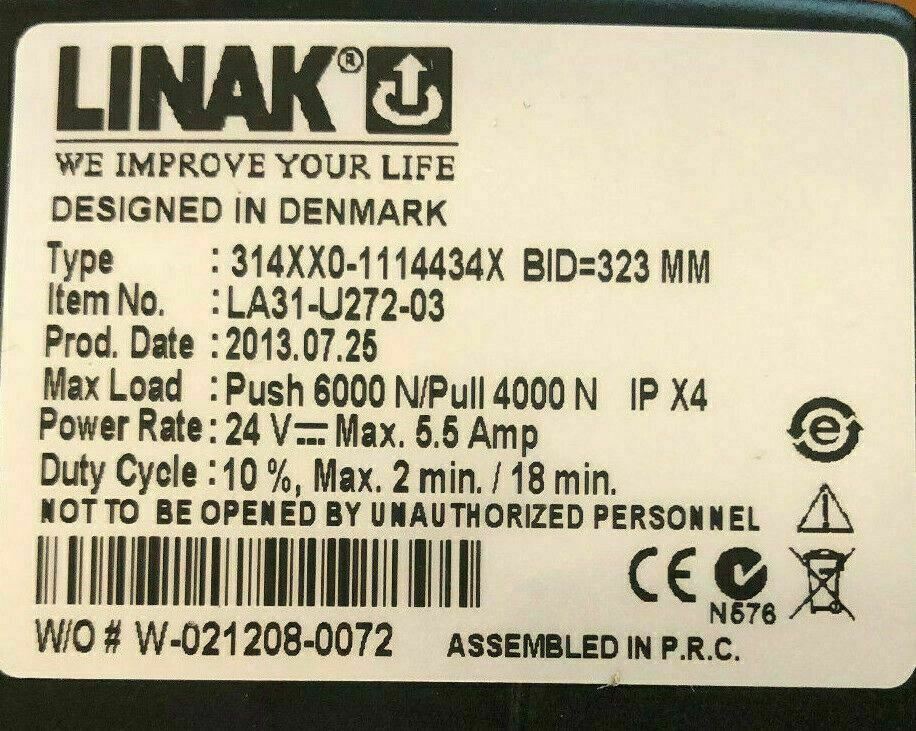 Tilt Actuator for Pride / Quantum Powerchair Linak model # LA31-U272-03 #E947