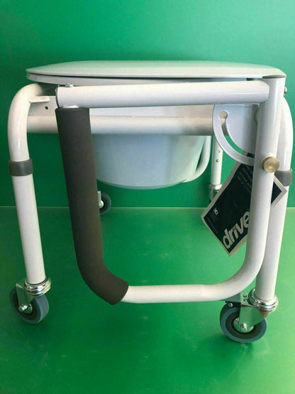 Drive Medical* Commode Chair Padded Drop Arm Steel Frame 18" to 24" Height Adj.