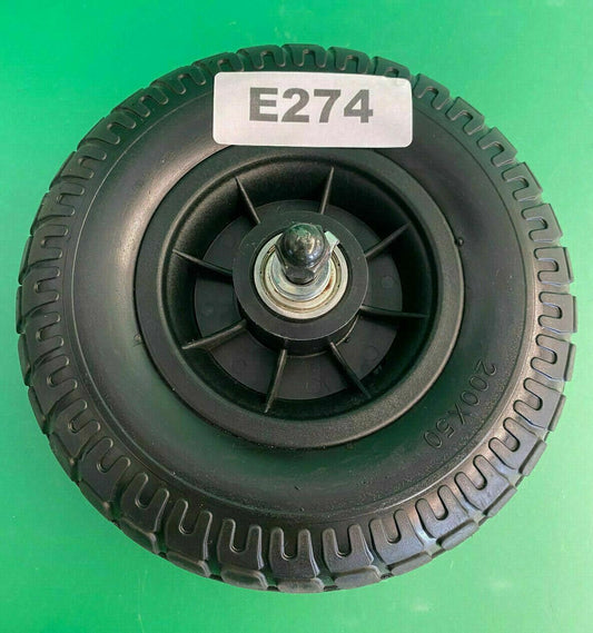 8"x2" (200x50) Black Flat-Free Front Wheel Assy for the Drive Bobcat 3 #E274