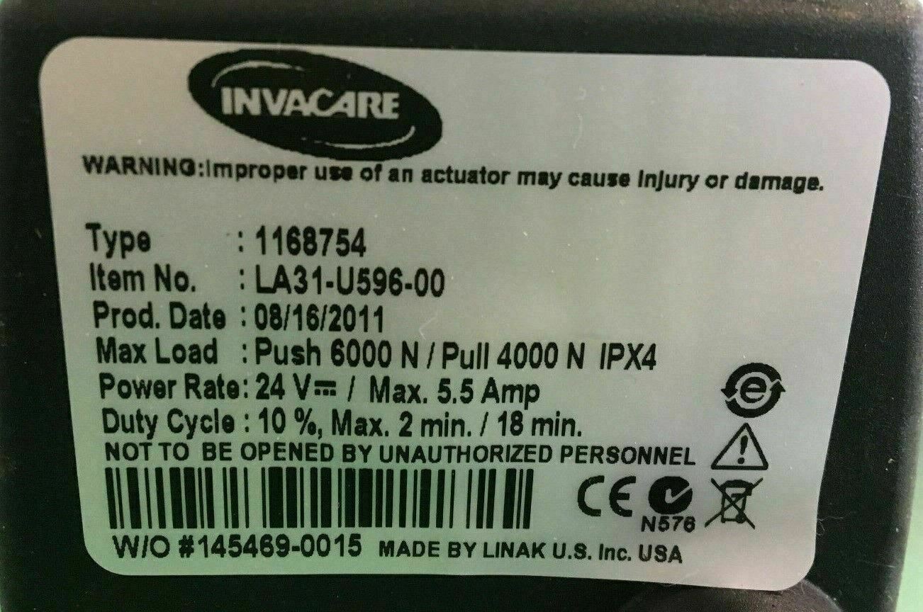 Invacare Recline Actuator Linak LA31-U596-00 for Powerchair 1168754 #C667