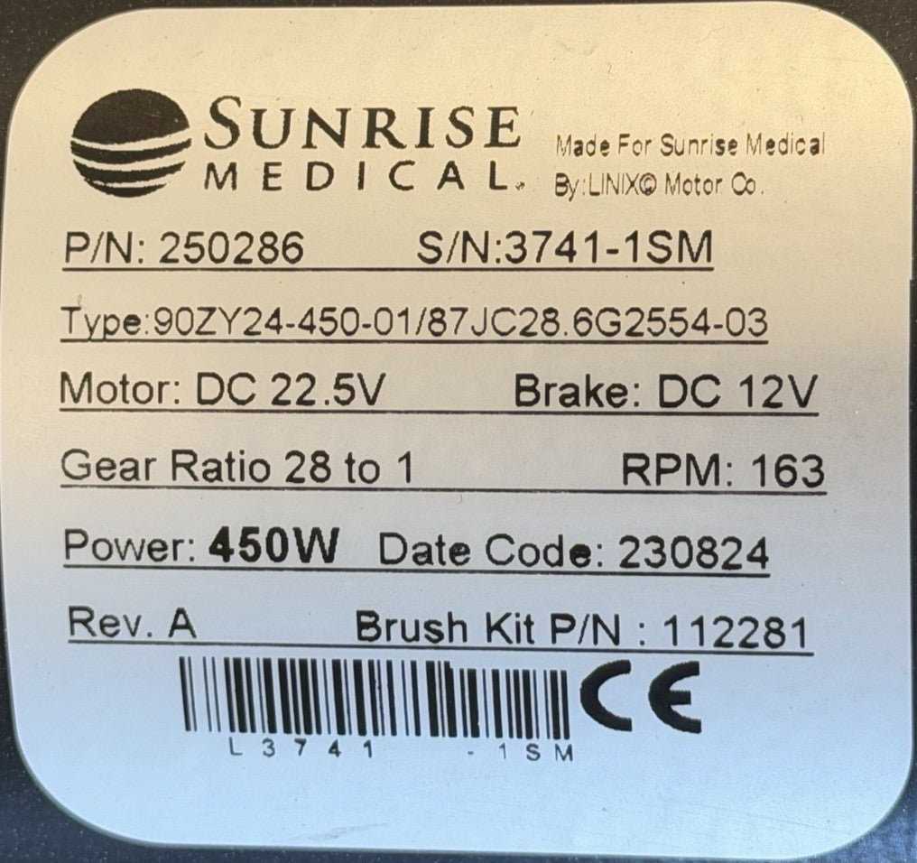 Motors for Quickie Q300M Power Wheelchair 250287 250286 ~LOW MLES* #L233