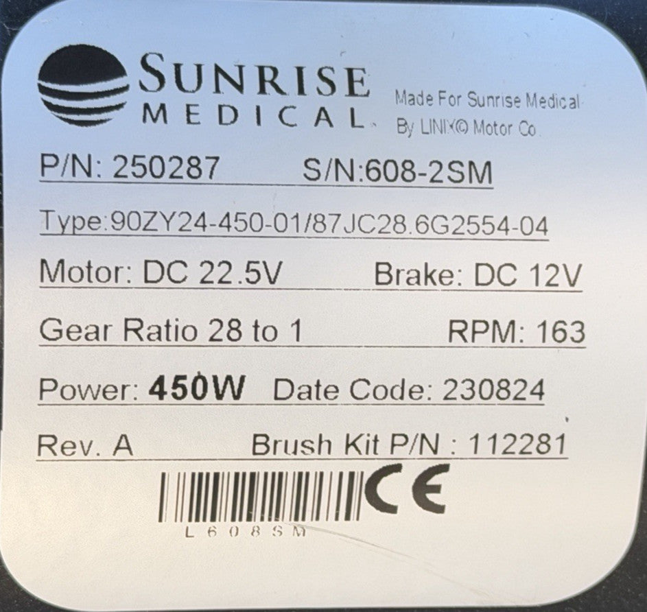 Motors for Quickie Q300M Power Wheelchair 250287 250286 ~LOW MLES* #L233
