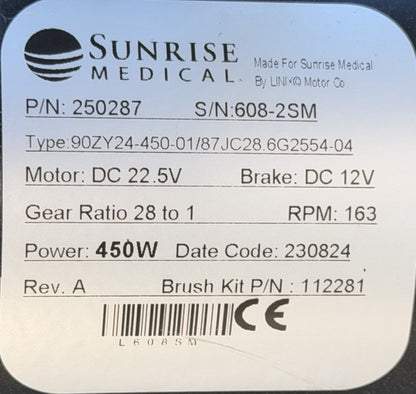 Motors for Quickie Q300M Power Wheelchair 250287 250286 ~LOW MLES* #L233