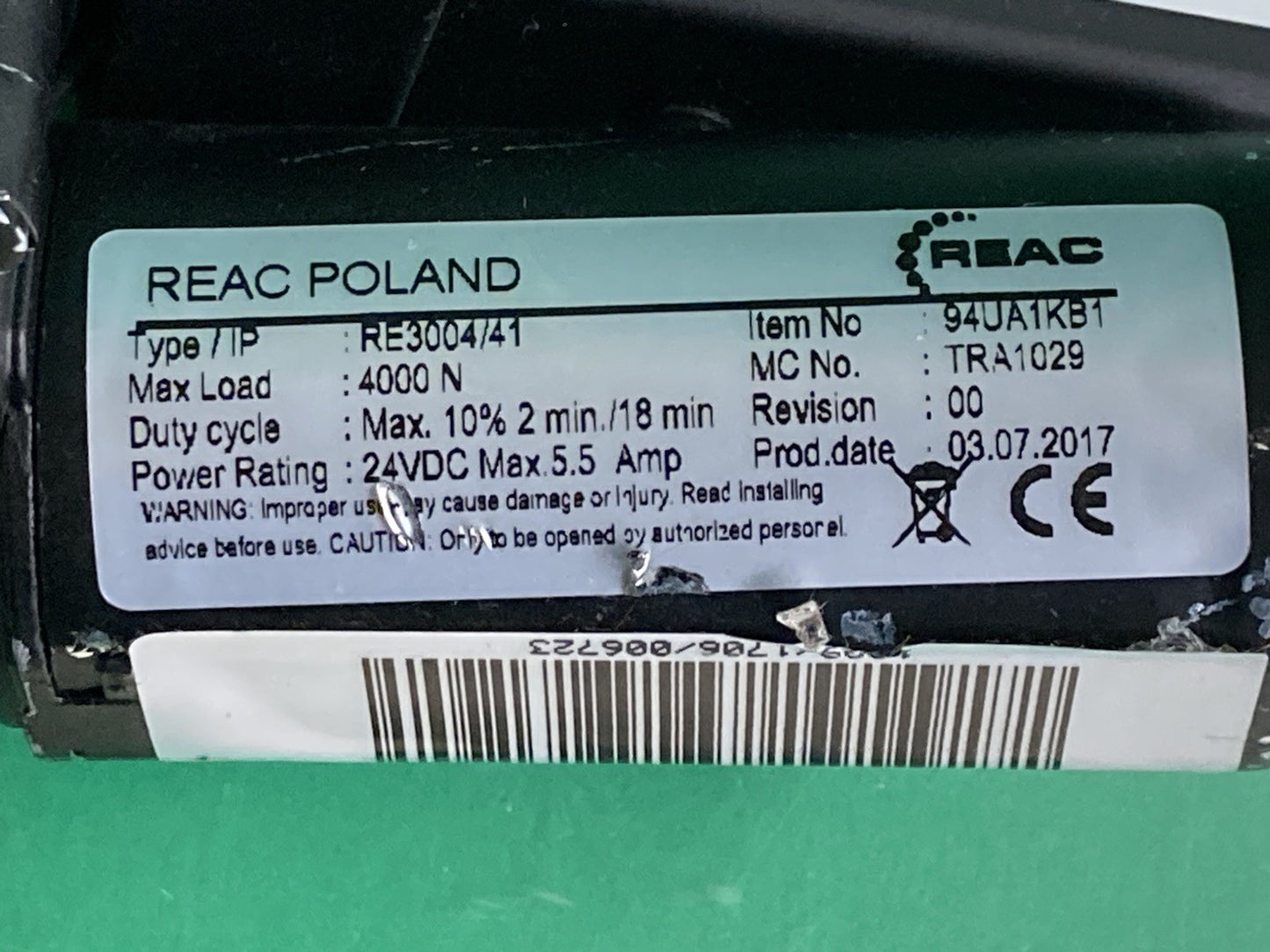 Wheelchair Actuator RE3004/41- 94UA1KB1 - TRA1029  #K975