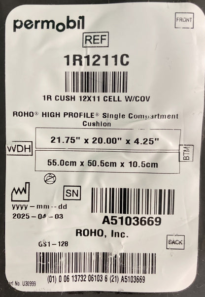 2025 Roho Air Cushion w/ Pump  21.75" X 20.00"X 4.25" 1R1211C ~MINT* #K878