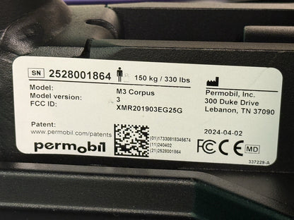 2024 Permobil M3 Wheelchair w/ Power Elevate, Tilt, Recline, Legs  #LM7601