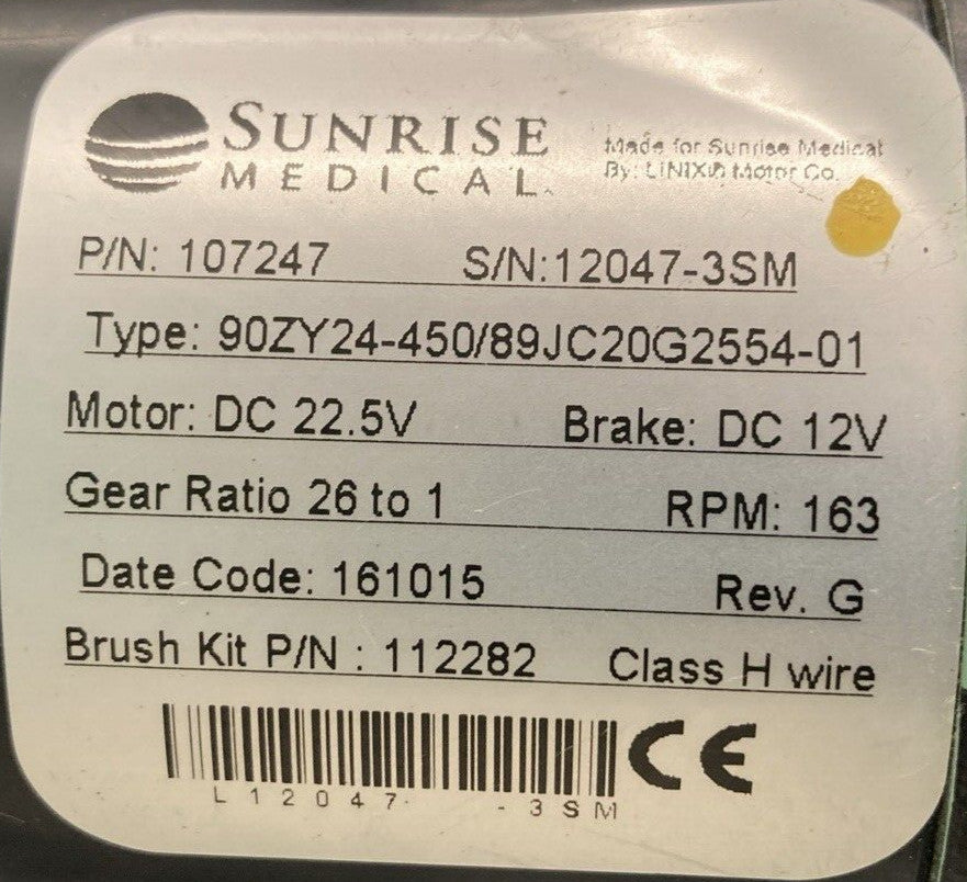 Motors for Quickie Pulse 6 Power Wheelchair 107247 / 107248 #K250
