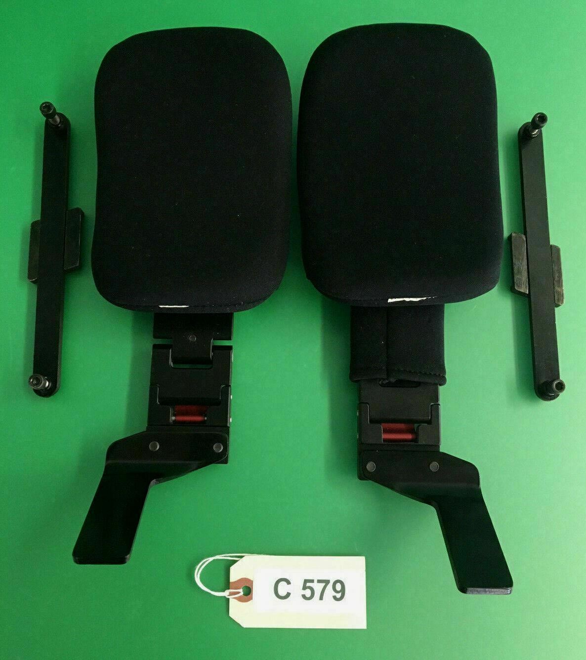 QUANTUM TB3 Swing-A-Way Thoracic Supports w/ Mounts for Wheelchair 7" x 4" #C579