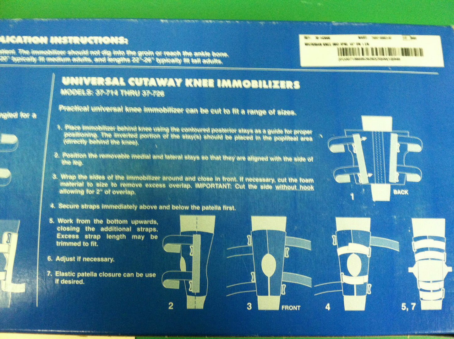 FLA Orthopedics Microban Knee Immobilizer 18" Tri Panel  Size: Talla  #7102