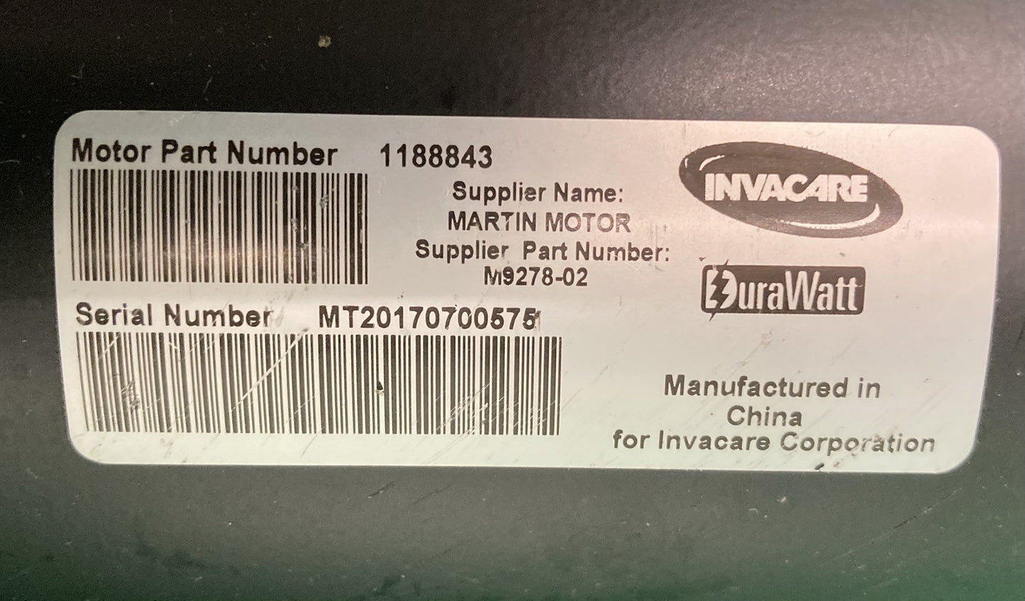 MOTORS FOR INVACARE TDX SP II 1188843 / M9278-02 / 1163412 - 1163413 #K972