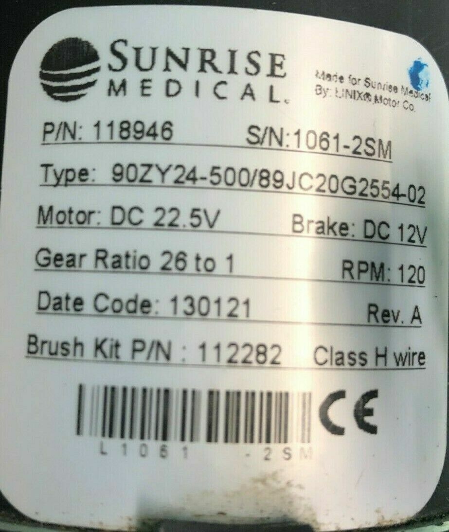Left & Right Motors for Quickie QM-715 Power Wheelchair 118945 / 118946 #G985