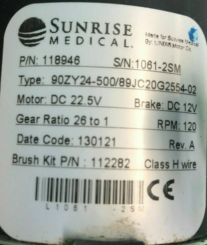 Left & Right Motors for Quickie QM-715 Power Wheelchair 118945 / 118946 #G985