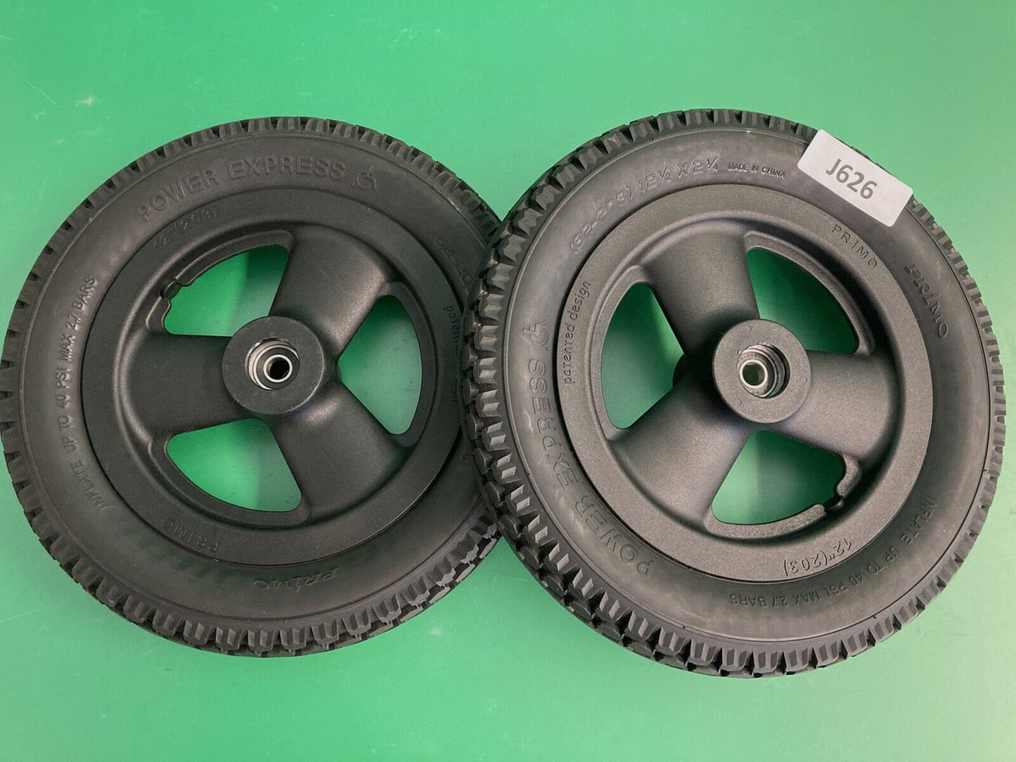 12" Whees for the Quickie Iris Tilt in Space Wheelchair ~100% Tread Life  #J626