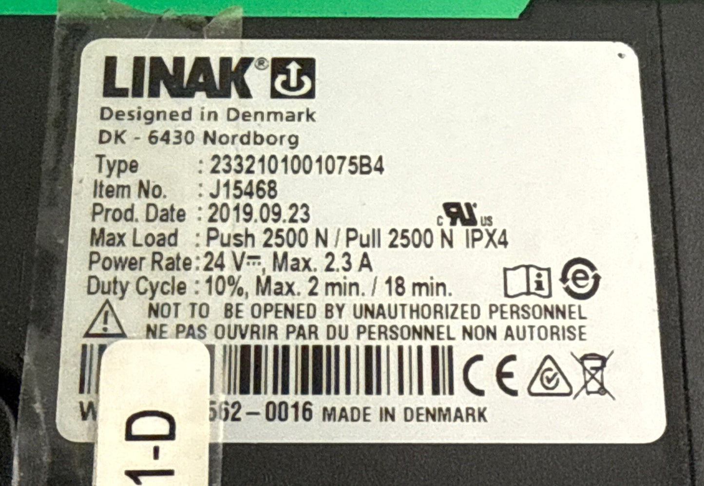 LINAK Articulating BackRest Actuator Quickie Powerchair 2332101001075B4 #K317