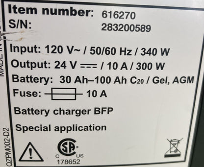 Permobil 10 amp VoltPro Power Wheelchair Battery Charger 24V 10A 616270 #K791