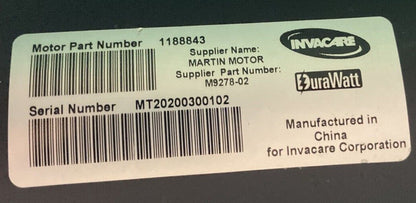 MOTORS FOR INVACARE TDX SP II 1188843 / M9278-02 / 1163412 - 1163413 #J600