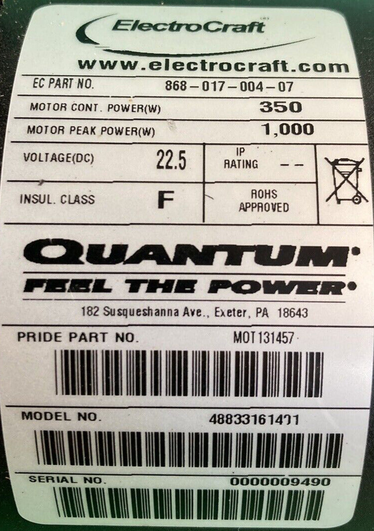 Motors for the Quantum Q6 Edge Power Wheelchair MOT131456 / MOT131457 #J222