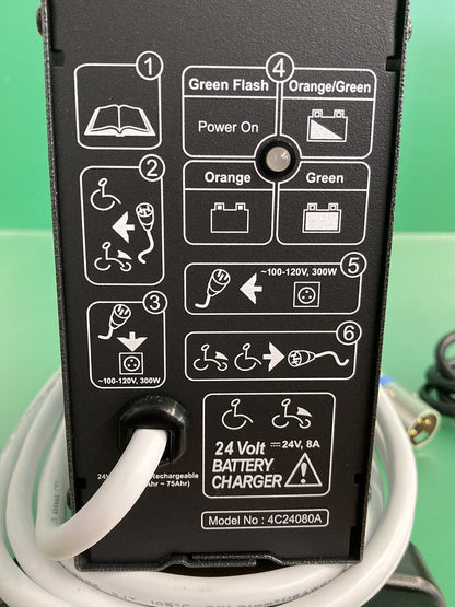 NEW* 24 Volt 8 Amp BATTERY CHARGER FOR POWER WHEELCHAIRS ELE2000091 #J642