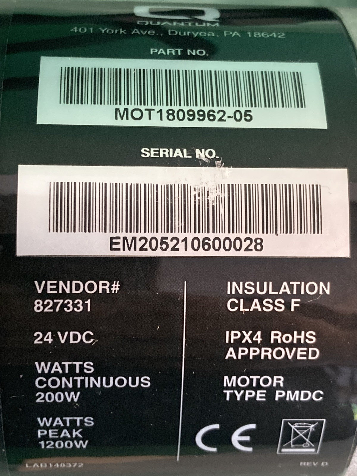 NEW Right Motor for Quantum Edge 3 Stretto Power Wheelchair MOT1809962-05 #K805