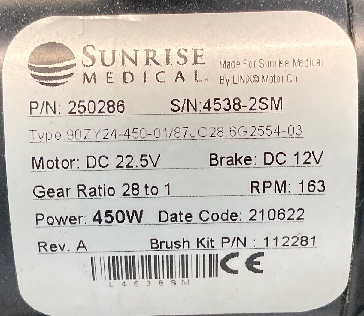 Motors for Sunrise Quickie Q500M & Q300M Power Wheelchair 250286 / 250287 #J245