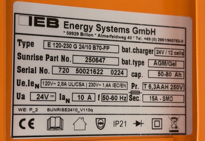 Latest Style Sunrise Quickie 24V 10A Battery Charger for Wheelchair 250647 #L135