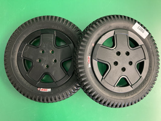 14"x3" 3.00-8 Flat Free Drive Wheels for the Invacare TDX SP II Powerchair #L086