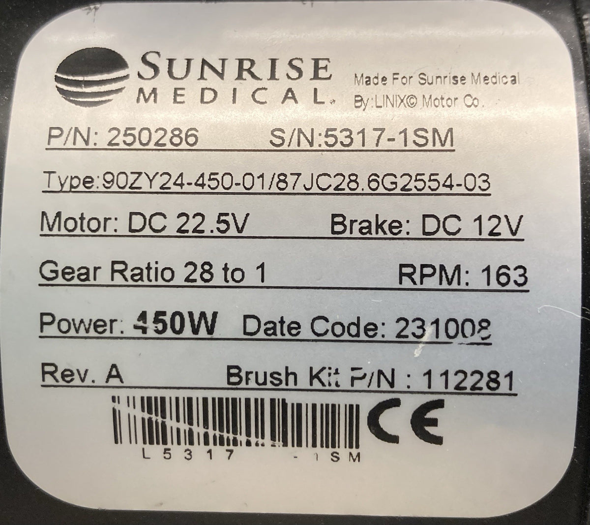 Left & Right Motors for Quickie Q700M Power Wheelchair 250286 / 250287 #L106
